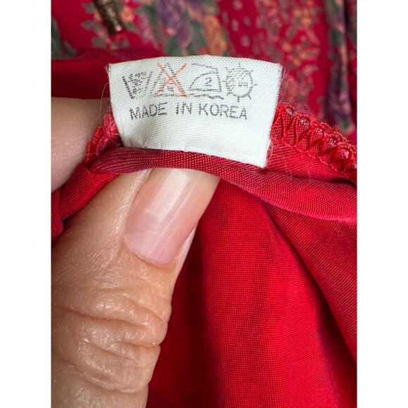 Unbranded Red/Purple & Green Women's Long Sleeve Button Down Blouse. - Picture 4 of 5